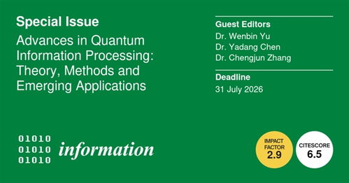 《量子信息處理的最新進展 理論、方法與應用——MDPI特刊征稿暨南京軟件開發機遇》